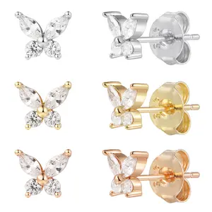 925 Silber Schmetterling Trendy 2023 Elegante Frauen Fine Jewelry Ohrringe