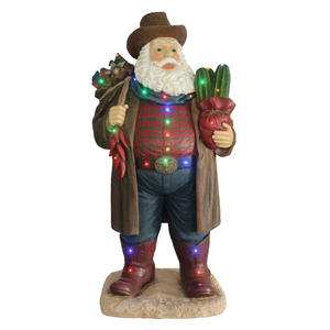 Cowboy Elder Figurine with LED <b>Lights</b> Music and 6-Hour <b>Timer</b> - Product Image 1