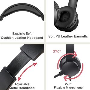 Auriculares USB con Cable y Micrófono con Cancelación de Ruido, Auriculares para Centro de Llamadas, para Computadora Portátil, Oficina, <span class=keywords><strong>Telemarketing</strong></span> - Product Image 2