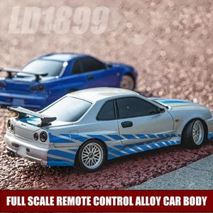 Dwi 2.4G <span class=keywords><strong>รถ</strong></span>ดริฟท์1:18 RC GTR <span class=keywords><strong>รถ</strong></span> <span class=keywords><strong>R34</strong></span>ไจโรสโคป<span class=keywords><strong>รถ</strong></span>แข่งโรดสเตอร์พร้อมไฟ LED ตัวถังอัลลอย<span class=keywords><strong>รถ</strong></span>ของเล่น RC สำหรับเด็ก - Product Image 3