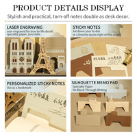 Ornement de bureau personnalisé, souvenir d'entreprise, bloc-notes en papier découpé au laser 2D, bloc-notes créatif, note adhésive artisanale, romantique