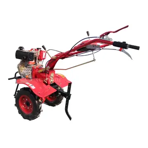 Hot Selling Mini 15hp Air Cooled Diesel Electric Start Power Tiller With Battery With Brush Cutter