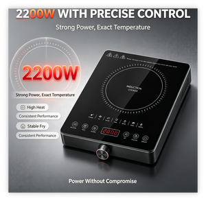 Placa de Inducción Táctil de 2200W para Alquiler, Duradera, con Bobina CCA 16*27, Carcasa de Acero de Color Personalizado, para Cocina de Hotel o Apartamento - Product Image 1