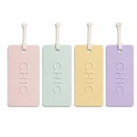 Étiquette de vêtement en papier gaufré, multicolore pastel, imperméable, pour l'emballage de vêtements de boutique, la vente au détail et les cadeaux