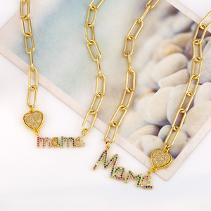 ROXI Regalos para el Día de la Madre, Collar con Colgante de Letra Mama con Circonitas de Colores, Joyería de Regalo para Mamá - Product Image 2