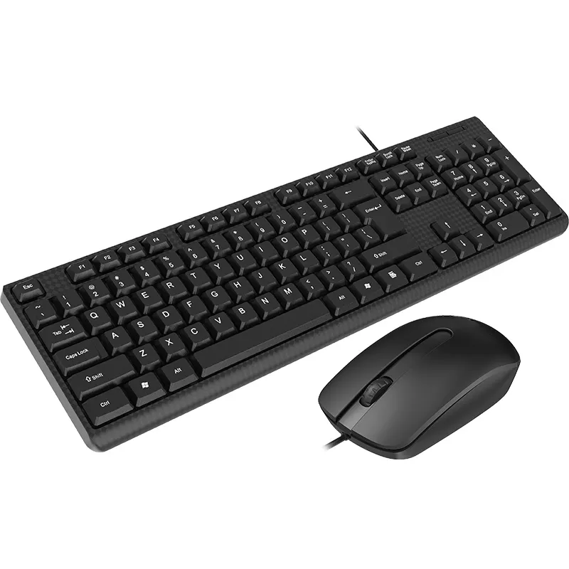 Set Keyboard dan Mouse Desktop coklat, Set Kombo Keyboard dan Mouse Gaming PC komputer dan kantor ramping Populer