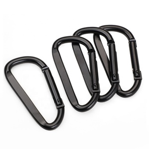 Moschettone All'Ingrosso da 7,6 cm (3 pollici) Total Black con Anello a D Piatto, Gancio Portachiavi da Viaggio Portatile in Lega di Alluminio con Logo Personalizzato Inciso OEM - Product Image 3