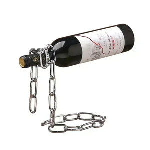 Porte-bouteille de vin créatif et original, support de bouteille de whisky rouge tendance, décoration murale en forme de serpent avec corde de suspension, présentoir cadeau - Product Image 1