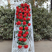 Guirlande de fleurs décoratives pour décoration de fête de mariage Eucalyptus Verdure plafond rose Fleurs artificielles Guirlande