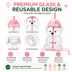 Nouvelle <span class=keywords><strong>Tasse</strong></span> à Café en Verre Étoile Fraise 2026, 20OZ, Transparente, Logo <span class=keywords><strong>Personnalisable</strong></span>, Dessin Animé, Qualité Alimentaire, Écologique, <span class=keywords><strong>Tasse</strong></span> Froide en Verre - Product Image 4