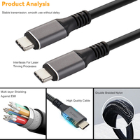 OEM ODM Personnalisé Nylon Tressé Charge Rapide Type-C Type C 0.5m 1m 1.2m Câble Usb 4.0