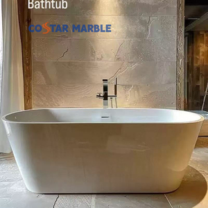 Costar thoải mái đá nhân tạo bồn tắm Slate bề mặt rắn freestanding Đá Nhân Tạo ngâm bồn tắm Acrylic - Product Image 5