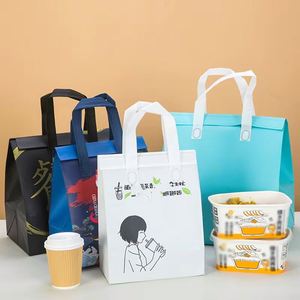 Sac isotherme personnalisé avec logo, jetable, non tissé, écologique, imprimé, imperméable, pour plats à emporter et déjeuner - Product Image 1
