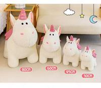 Peluche Licorne Géante et Moelleuse avec Petites Ailes, Ultra Douce, Anti-Stress, pour Bébé et Enfant, Cadeau d'Anniversaire, en PP