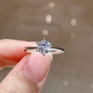 Gigi certificata 1.0CT VVS2 LAB cresciuto solitario taglio rotondo diamante 18K oro bianco massiccio gioielli di marca di nozze donne anello di fidanzamento - Product Image 5
