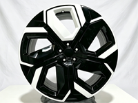 Rines Forjados de Repuesto de 5 Radios Angulares Gruesos en Negro Brillante con Detalles Blancos de 16-24 Pulgadas para Vehículos Eléctricos Tesla, Audi, BYD