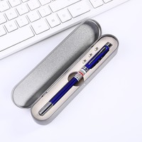 Stylo pointeur télescopique rotatif multifonctionnel Laser infrarouge Stylo à bille en métal Logo gravé Quatre-en-un Lumière LED pour le bureau