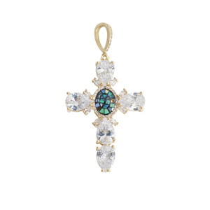 Cross Zircon Pendant Charms Copper Alloy Bezel Setting DIY Jewelry Accessories Necklace Fashion Pendants - Product Image 5