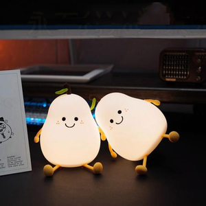 Pear Silicone Desk Light <b>Lamps</b> Pat Table <b>Lamp</b> Touch Light Led Silicone Animal Decorative <b>Lamps</b> Colorful Night Light Home Decor - Product Image 2