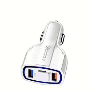 QC3.0 <b>USB</b> Car Charger 3 Ports Type C <b>USB</b> Car Charger Cigarette Lighter <b>Socket</b> Power Adapter - Product Image 1