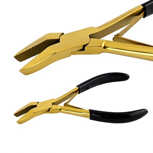 Logo personnalisé Outils d'extension de cheveux Pince à sertir les microbilles d'or avec poignée en silicone Pince d'extension de cheveux pour un sertissage facile-7 - Product Image 1