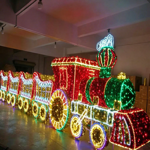 ของตกแต่งรถไฟ LED แบบตั้งพื้นสำหรับถนนคริสต์มาส กิจกรรมครอบครัว และฉากวินเทอร์วันเดอร์แลนด์ - Product Image 1