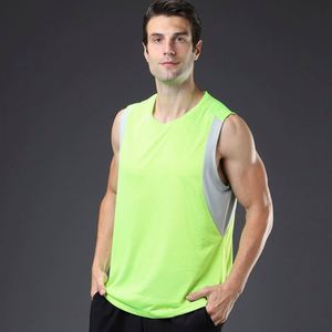 Custom Casual Reflective Breathable Knitted Marathon <b>Running</b> Vest Polyester Sport Sleeveless Trail <b>Singlet</b> Men - Product Image 5