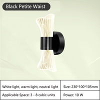 Applique murale LED dimmable 10W, 3 températures de couleur, abat-jour en acrylique, éclairage intérieur pour salle de bain et salon
