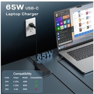 ที่ชาร์จแล็ปท็อป USB C 65W ขนาดเล็กสำหรับ <span class=keywords><strong>HP</strong></span> Spectre X360อิจฉา X360 EliteBook Omnibook ศาลา Chromebook - Product Image 4