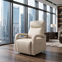 Fauteuil inclinable électrique pour personnes âgées PUZE PZ106, avec fonction de levage, chauffage, revêtement en cuir PU, structure en bois, télécommande USB, design minimaliste moderne