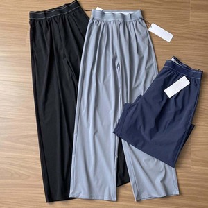 <span class=keywords><strong>Pantalon</strong></span> large à séchage rapide pour <span class=keywords><strong>femme</strong></span>, avec logo réfléchissant sur la jambe, ruban cousu, léger, ample, amincissant, tissé, décontracté - Product Image 1