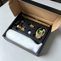 Support Distributeur de Parfum Rotatif Doré à Six Pompes, Présentoir Commercial pour Remplissage de Parfums en Magasin de Détail