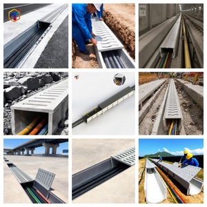Kit de canaux de drainage en résine SMC avec grilles, résistant à la corrosion, en fibre de verre, pour zones industrielles, utilisé pour les chemins de câbles - Product Image 2