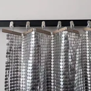 Werks bedarf Metall Pailletten Bildschirm Vorhang Metallic Fliegen gitter Vorhänge für Fenster