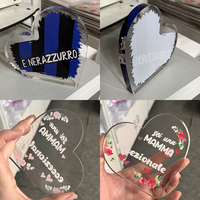 Plaques acryliques UV personnalisées en forme de coeur, bloc d'amour, plaque acrylique coeur de Thanksgiving transparent vierge, joyeux anniversaire