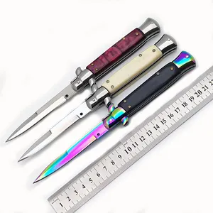 2024 nuevo diseño de resina y mango de acero inoxidable AKC cuchillo de bolsillo para acampar caza usado