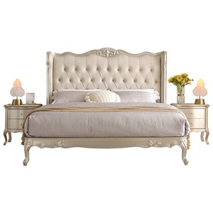 Cama Doble Americana de Lujo Ligero de Madera Maciza de 1.8m para Dormitorio Principal, Cama de Princesa Multifuncional de Alta Gama con Tallado Estilo Palacio Francés - Product Image 5