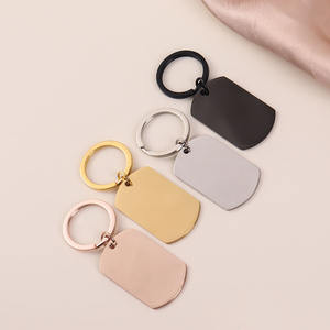 จี้เหล็กขัดเงาสำหรับทำพวงกุญแจ ขนาด 40x24 มม. สำหรับสลักชื่อส่วนตัว - Product Image 5