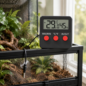 Thermo-hygromètre numérique LCD, mesure de la température et de l'humidité, double sonde, fixation magnétique pour la surveillance intérieure et extérieure - Product Image 6