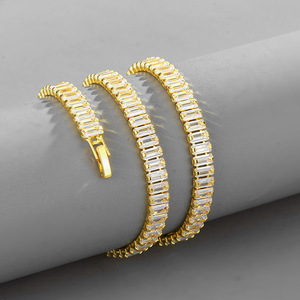 Vintage-Stil Messing 18K Vergoldete 6mm Kubische Zirkonia Iced Tennis Gliederkette 18/20/<span class=keywords><strong>22</strong></span>/24 Zoll Regenbogen Modische Damenkette - Product Image 6