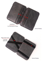 Porte-cartes magique en cuir véritable, élastique, multi-emplacements, étui pour carte d'identité, petit portefeuille pour cartes, personnalisable avec logo et couleur