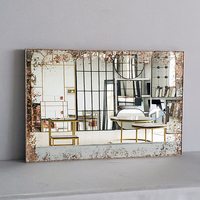 Miroir mural rectangulaire en verre intégral, art antique, artisanat, décoration de luxe, pour dressing, chambre à coucher, salle de bain, foyer