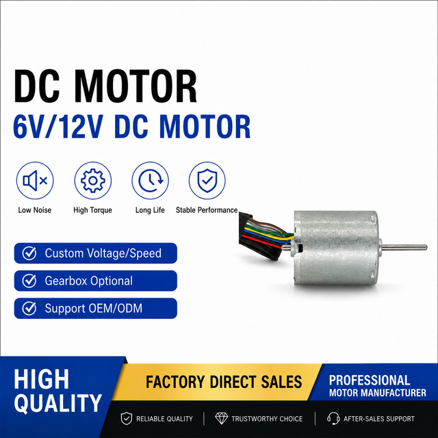 BL2430 High Speed Brushless DC Motor 6V/12V Low Noise Long Life for Electric Bicycle Boat Fan with 24mm Frame Flange Mount