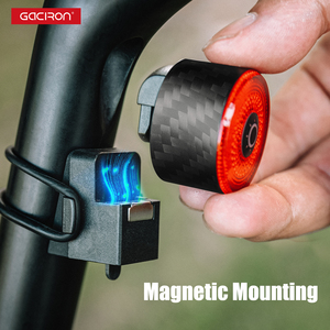Lanterna Traseira Inteligente para Bicicleta GACIRON LOOP-100, Luz de Segurança Traseira Magnética em Fibra de Carbono, Luz Traseira Inteligente Óptica 3D, IPX6 - Product Image 6