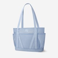 Individuelles Logo Große Kapazität Wasserdichte Einkaufstasche Schwimmtasche Faltbare Leichte Polyester-Netz Übergroße Strandtasche für Damen