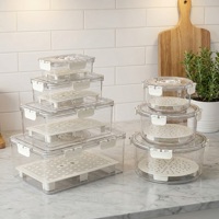 Boîte de conservation alimentaire pour réfrigérateur/congélateur avec fonction de minuterie, organiseur portable et drainable pour légumes et fruits