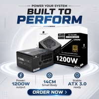 Thermalright TG1200 1200W ATX3.0 Power Supply Original PCIE5.0 Antarmuka 24Pin 80 PLUS Gold Tembaga Seharian 14CM Bodi Kecil