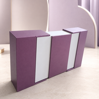 Boîte cadeau en papier de luxe violette à double porte avec impression personnalisée de logo et couleur, taille sur mesure, pour emballage de détail haut de gamme, vente en gros