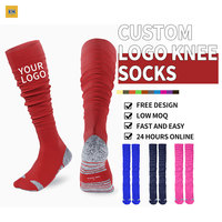 Chaussettes de football de compression respirantes à hauteur du genou avec impression numérique par sublimation du logo de l'équipe de club personnalisé