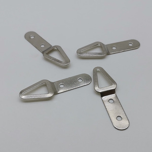 45*9mm Triangular Anel Dois Buracos Metal Iron Plain Silver Galvanizado Photo Album Picture Frame Gancho de parede